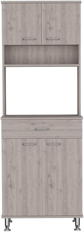 Pantry Piacenza,Two Double Door Cabinet - Light Gray