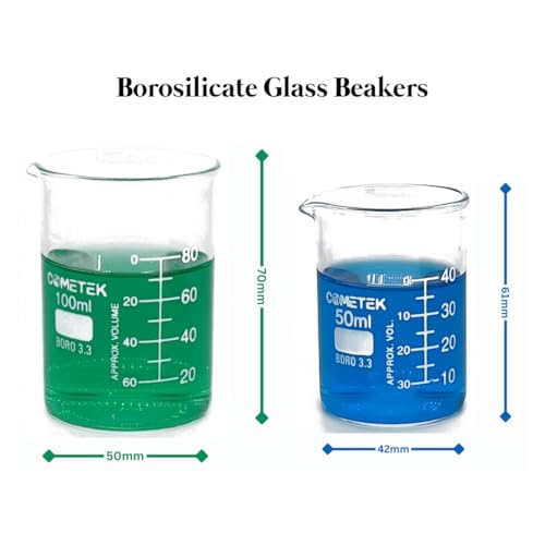 Image of Chemistry Lab 44 Items Kit - Borosilicate Glass & Plastic Beakers, Conical Flasks, Measuring Cylinders, Test Tubes & More - Equipment-only | No Chemicals Included | Suitable for Practicals