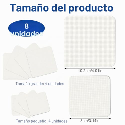 Miniatura 2 de 8 Unidades De Alfombrilla Antideslizante, Alfombrilla Antideslizante Para Alfombras, Agarrador De Alfombras, Almohadillas Anti-Rizado, Alfombrilla Reutilizable, Para Parqué Y Azulejos Blanco, 4