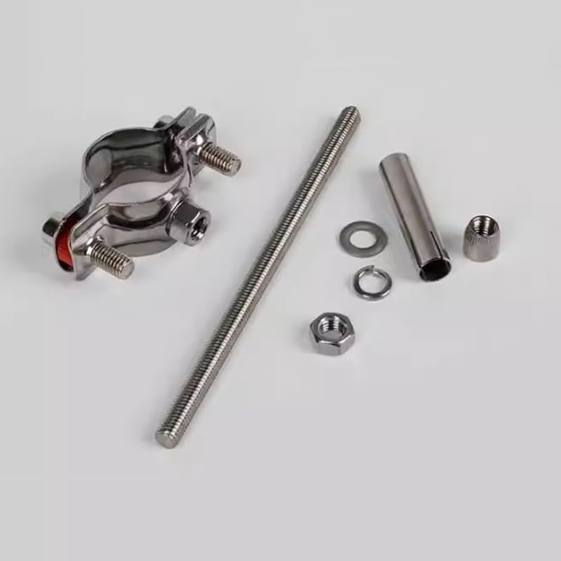 304 Stainless Steel Adjustable Tube Pipe Fitting Connector Clamp Bracket Support with Expansion Screw Bolt Fit for Homebrew(85-89mm)