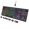Montech MKey TKL Mechanical Gaming Keyboard: Customizable RGB LED, Premium MDA Profile PBT Keycap, Hot-Swappable Gateron G Brown Pro 2.0 Pre-lubed Switches, Osaka Castle Theme, Darkness (MK87DB)
