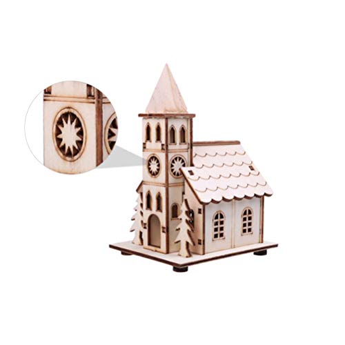 Nuobesty 2Pcs Led Light Up Wooden Christmas House Village Decorations Christmas Table Centerpieces #TOP23