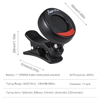 COMETX Accordeur de guitare LT-21 Mini accordeur numérique à clip double couleur rétroéclairé LCD pour guitare, basse, violon, ukulélé chromatique - Les Beatles, Paul McCartney, John Lennon, RIngo Starr, George Harrison COMETX Accordeur de guitare LT-21 Mini accordeur numérique à clip double couleur rétroéclairé LCD pour guitare, basse, violon, ukulélé chromatique – Image 6