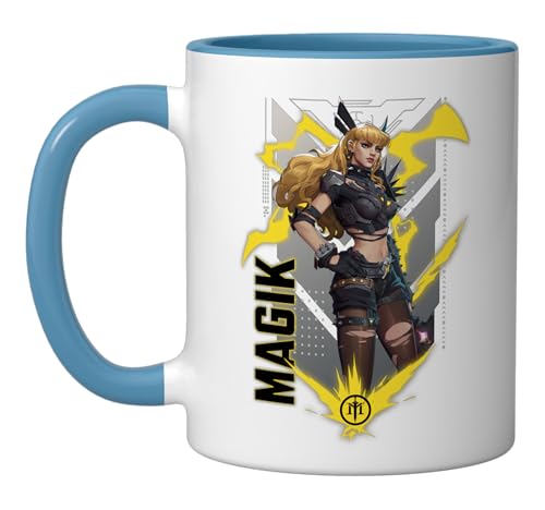 Marvel Rivals Gamerverse Super Hero PVP Illyana Magik Ceramic Mug, Blue/White