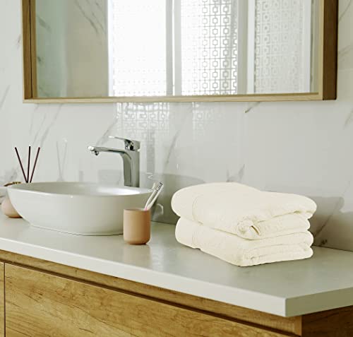 Image of Utopia Towels 8 Piece Luxury Towel Set - Majestic Plush, Super Absorbent & Quicker-to-Dry, Thick 100% Ring Spun Cotton Towels for Bathroom, Spa & Hotel - 2 Bath, 2 Hand, 4 Washcloths, Ivory