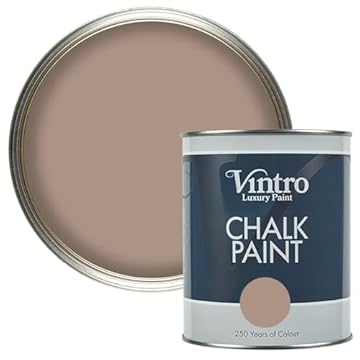 Vintro | Light Brown Chalk Paint | Furniture Paint | Shabby Chic | Upcycle | Decorate | Ultra Matt Finish | 1 Litre (Cafe au lait)