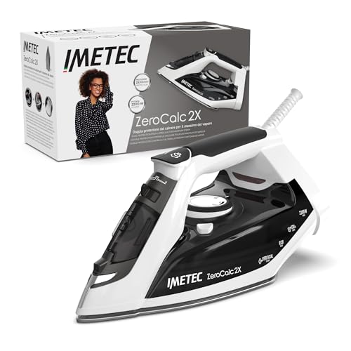 Imetec ZeroCalc Z1 2800 – Ferro da Stiro a vapore – Tecnologia Anticalcare – Piastra Ceramica ad Alta Scorrevolezza – Tecnologia a Risparmio Energetico – 2200 Watt – Colpo Vapore 130 g – Calc Clean