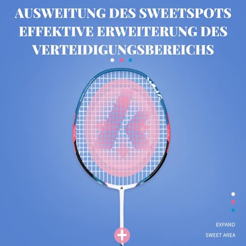 Foto von Kawasaki Graphit Badminton Set Profi Graphit Badminton schläger Leichtgewicht & Hochleistung für Sport, Training und Unterhaltung inklusive 3 Federbällen & Tragetasche & 2 Overgrip,