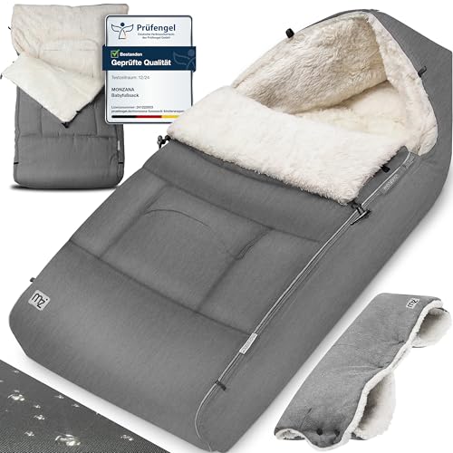 MONZANA® Saco Silla Paseo Universal Invierno Forro Polar Portabebés con Guantes Calentadores de Manos para Cochecito