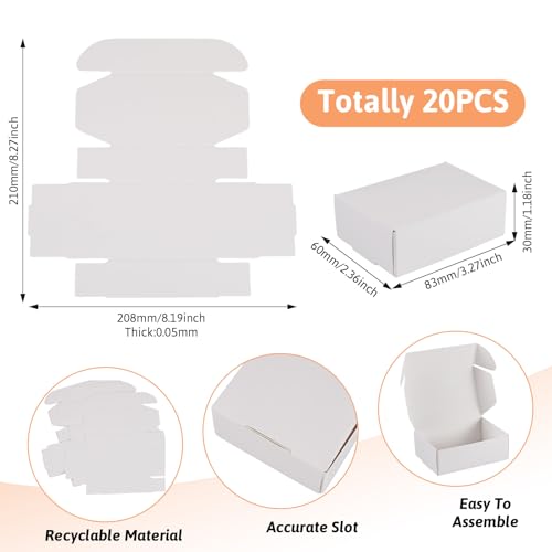 Cajas de envío blancas Craftdady de cartón plegable mini para embalaje de joyería 5