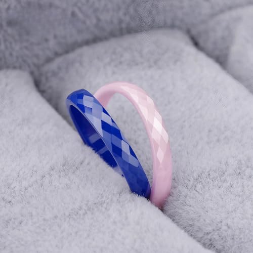 4 Pack Hypoallergenic Ceramic Rings For Women Solid Color Wedding band Ring 3mm-Wide Fit Size 5-123