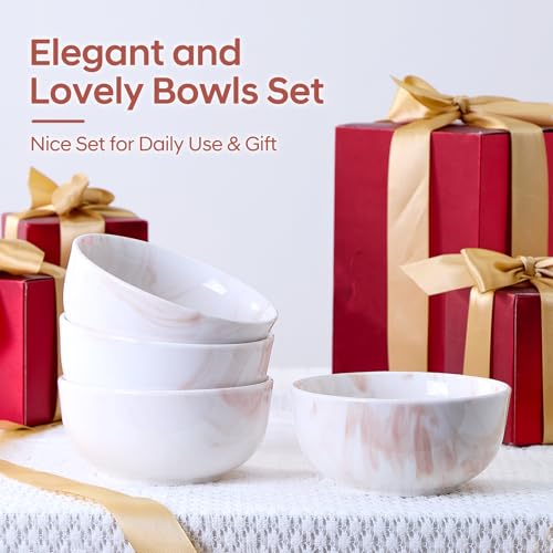 bestone-22-OZ-Cereal-Bowls-Set-of-4-55-Inch-Bowls-Set-of-4-Porcelain-Round-Cereal-Bowl-Oatmeal-Bowl-Fruit-Bowl-Salad-Bowl-Rice-Bowl-Dishwasher-Microwave-Freezer-Oven-Safe-Marble-Orange bestone 22 OZ Cereal Bowls Set of 4 55 Inch Bowls Set of 4 Porcelain Round Cereal Bowl Oatmeal Bowl Fruit Bowl Salad Bowl Rice Bowl Dishwasher Microwave Freezer Oven Safe Marble Orange