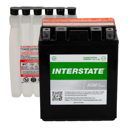 Image of Interstate Batteries YTX14AH-BS Powersports Battery 12V 12Ah 210CCA AGM