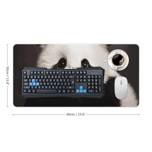 Tapis de souris panda antidérapant avec bords cousus renforcés