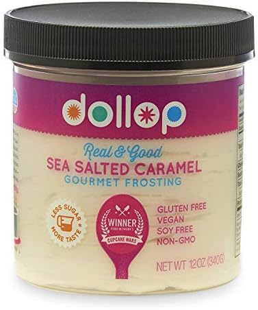 Dollop Gourmet Frosting | All Natural, Gluten Free, NON-GMO, Dairy Free, Vegan | 12 oz (Sea Salted Caramel)