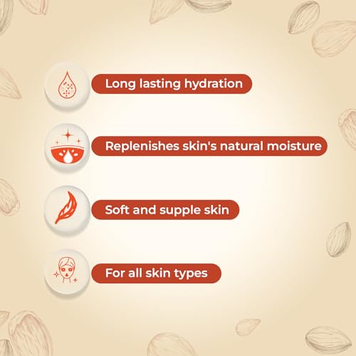Image of Yuthika Almond Nourish Body Lotion 40ml - Hydrating Moisturizer for Men & Women, Non-Irritant & Non-Sticky, 24H Hydration for Dry to Normal Skin (16 Pcs in Jar)