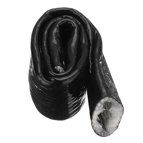 Image of MECCANIXITY 1-3 /16 inch ID 1.6ft Heat Shielded Fire Sleeve Silicone Coated Fiberglass Tape, for Automotive Hose Lines Wires Electrical Wiring, Black