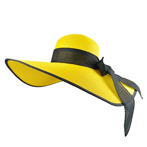 Dreshow Womens Bowknot Straw Hat Foldable Beach Sun Hat Roll Up Upf 50+ #TOP5