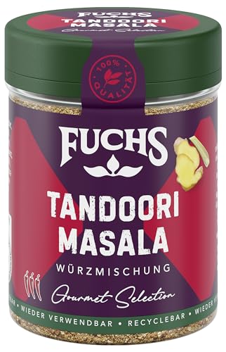 Fuchs - Fuchs Gourmet Selection Asien – Tandoori Masala Gewürzmischung, nachfüllbarer Gewürz Mix, Gewürzzubereitung zum Verfeinern von Fleisch-, Fisch- und Geflügel-Gerichten, vegan, 80 g