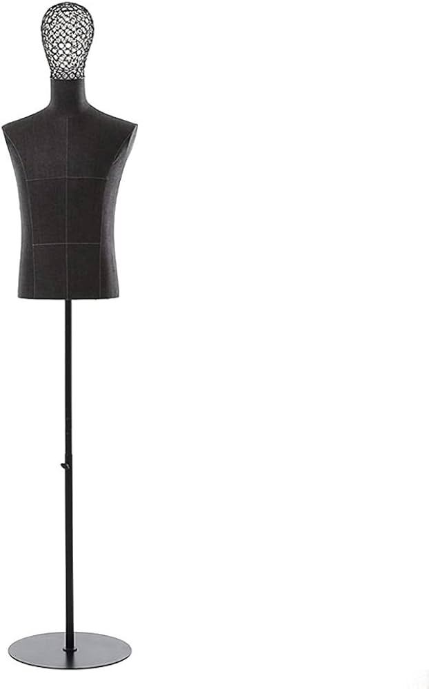 レディーストルソー マネキン 男性のマネキンを撮影 取り外し可能なヘッド付き ウェアショー/ドレスフォームディスプレイ 男性的な半身、ブラック (Color : Without arms)