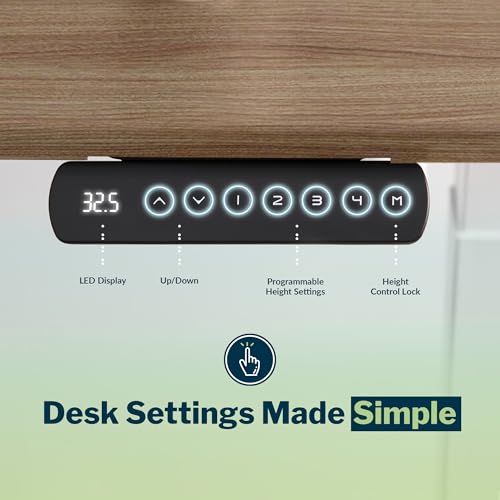 Image of Vari Command Center Electric Standing Desk - 120 Curved Sit-Stand Gaming Desk Corner Workstation for Triple Monitors + Sloped Front Edge, 4 Height Settings, 200 lb Capacity (Walnut Top /Slate Legs)