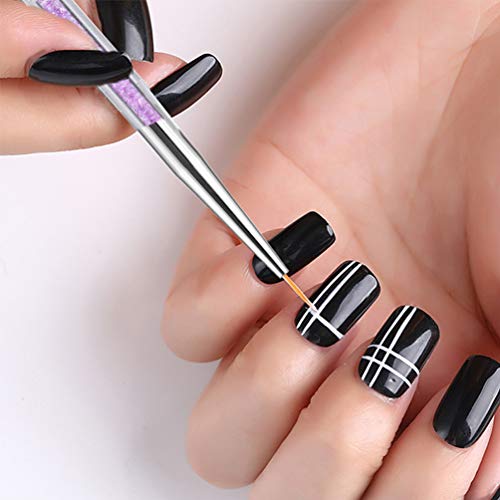 7 PCS Double-End Nail Art Pens, TEOYALL Nail Dotting Pens Liner Painting Drawing Brushes Acrylic Nail Design Tools (7 PCS)
