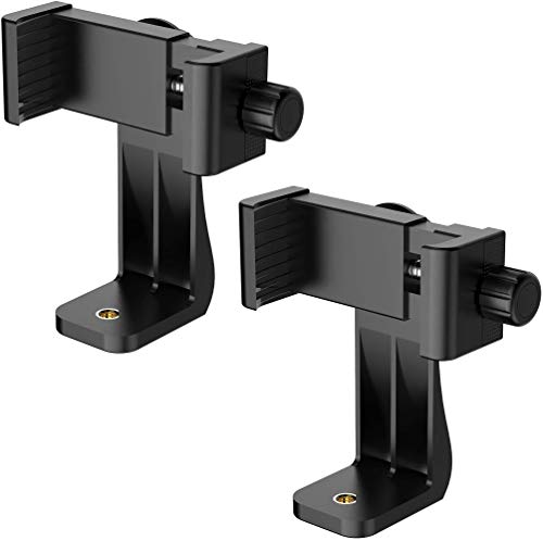 Puroma 2pcs Universal Cell Phone Tripod Mount Adapter Smartphone Holder Mount Clip for iPhone 8 8plus X, 7 7plus 6 6s 6plus, Samsung, Huawei P9 Honor 8 and More Phones, Selfie Monopod Adjustable Clamp