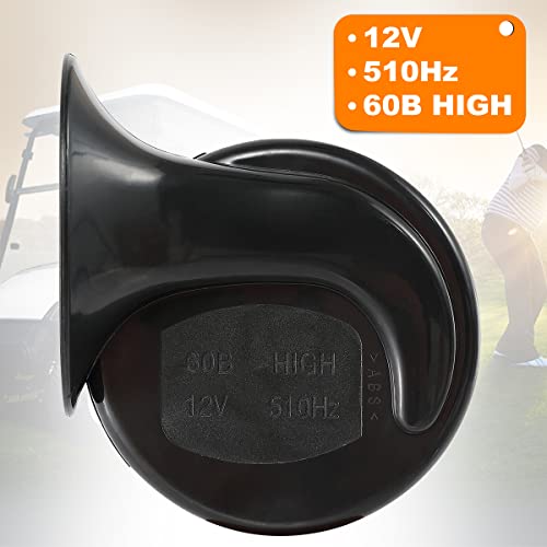 Image of XUANYUDG0769 12V Universal Snail Golf Cart Horn Kit, Adjustable Volume Control Electric Horn for EZGO, Club Car, Yamaha, UTVS, ATV, Boat