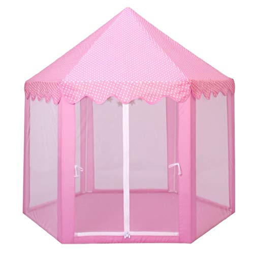 Children's Tent, Princess Room Hexagon Castle Foldable Storage No Space Cotton Canvas Game House