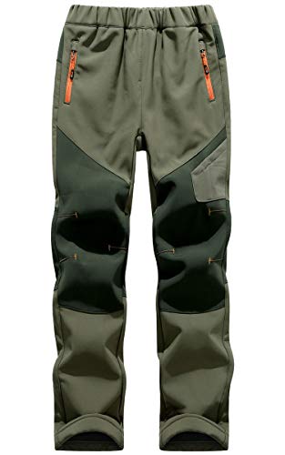 FAIRYRAIN Kinder Jungen Mädchen Winter Warm Fleecefütterung Softshellhose Gefüttert Wasserabweisend Winddicht Outdoorhose Skihose Wanderhose Trekkinghose M Cover