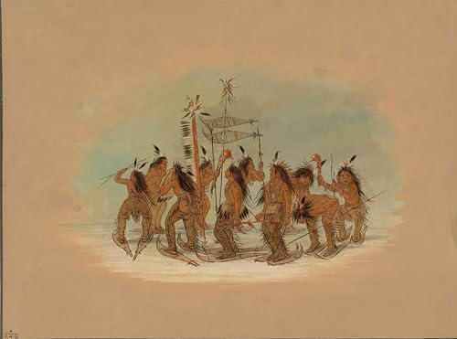 Impression d'affiches Snow Shoe Dance George Catlin toile déco 60x90cm