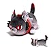 Mee miows Wolf Katze fosen plüsch Katze mee MIAU, süße Anime Cartoon Katze Stofftier Figur Spielzeug Plüsch Kissen Geschenk für Fans Kinder Kinder,Wolf cat