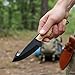 SZCO Full Tang Guthook Hunting Knife 8 Inch - Hunter Knife with Brown Pakakwod Handle, Stainless Steel Blade & Sheath - Pocket Knife for Hunting, Cutting & Outdoor uses - Knives for Men