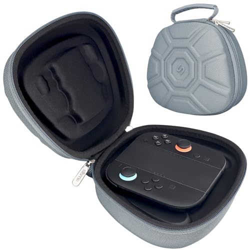 sisma Joycon 2用保護ケース 耐衝撃 収納 ポーチ セミハードケース 「Joycon2 (L) (R)が装着されているグリップに対応」 Switch2コントローラー全体を守ります『グレー』