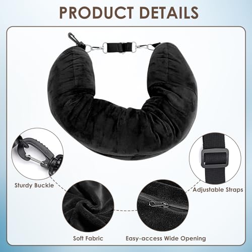 VINEST Stuffable Neck Pillow for Travel, Washable Travel Pillow for Airplane, Ultra-soft Travel Neck Pillow Cover, Travel Pillows with Ear Plug and Eye Mask for Train and Car, without Filling - Image 3