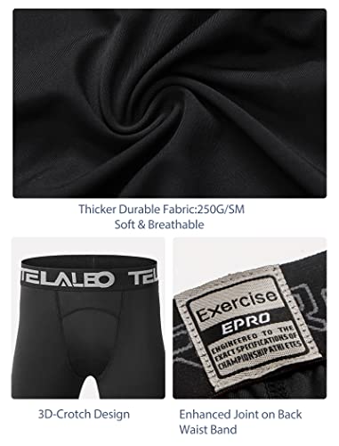 Calça legging de compressão juvenil para meninos TELALEO, justa, camada de base atlética para corrid
