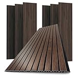 eacommerce | Pannello decorativo da parete con doghe, 30x120 cm, Noce, PVC, conf. 10 pezzi...