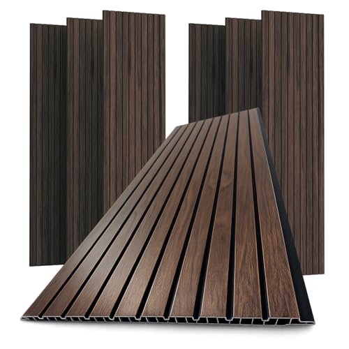 eacommerce | Pannello decorativo da parete con doghe, 30x120 cm, Noce, PVC, conf. 10 pezzi | Leggero, facile da installare, effetto legno 3D, resistente all’umidità | Ideale per rivestimento murale