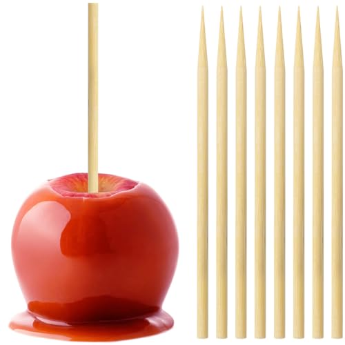 7 Inch Bamboo Candy Apple Skewer Sticks Semi Pointed 50PCS Lollipop Stick