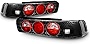 AKKON - For 90-93 Acura Integra DA DB 2DR Coupe Black Bezel Tail Brake Lights Assembly L+R