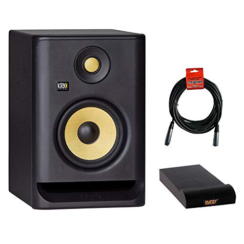 KRK 5 G4 5' 2-Way Active Studio Monitor with Isolation Pad (Small) & XLR Cable Bundle