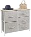 Sorbus Dresser with 5 Drawers - Chest Organizer Unit with Steel Frame Wood Top & Handle Easy Pull Fabric Bins for Clothes - Storage Furniture for Bedroom, Hallway, Living Room, Nursery & Closet