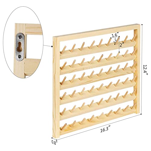 Support de rangement en bois pour fil à coudre de 54 bobines