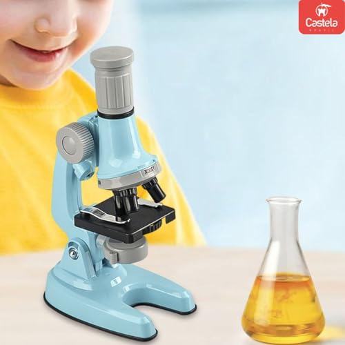 Microscópio Infantil Óptico Brinquedo Educativo Azul Castela