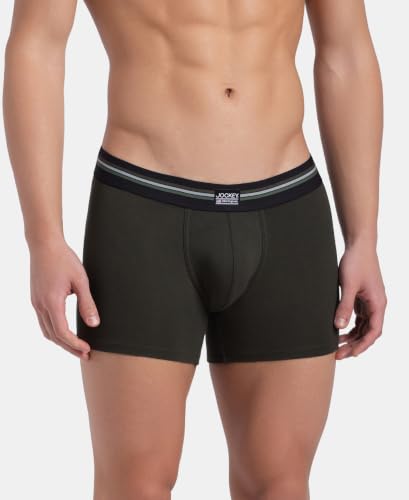 Image of Jockey UI21 Men's Super Combed Cotton Elastane Stretch Printed Trunk with Ultrasoft Waistband (Pack of 2 Colors & Prints May Vary)