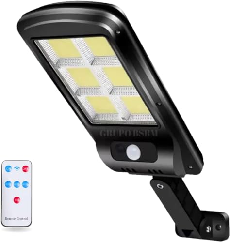 Luminária Solar Poste Lâmpada Led Refletor Arandela Externa De Parede Jardim Sensor de Presença Holo