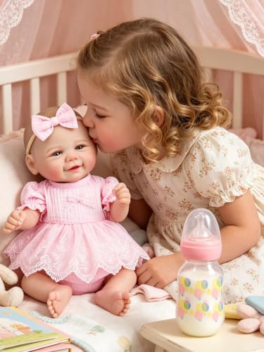 EKOKIZ Realistic Reborn Baby Doll, 20-Inch Lifelike Weighted Newborn Girl, Soft Cloth Body & Poseable Limbs, Toy Gift Companion for Kids Age 3+ — view 2
