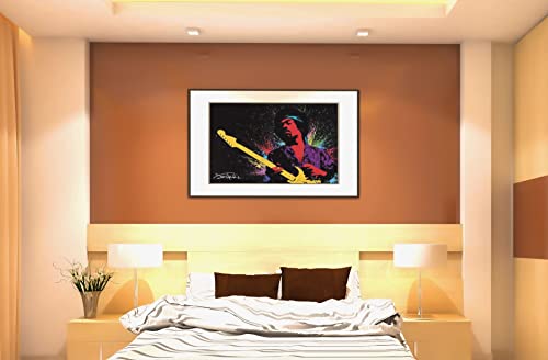 Jimi Hendrix Poster Playing Guitar Paint Splatter Music Musician Famous People Symphony Aesthetic Retro Classic Vintage 60S 70S Bedroom Living Room Cool Wall Decor Art Print Poster 36X24 #TOP4