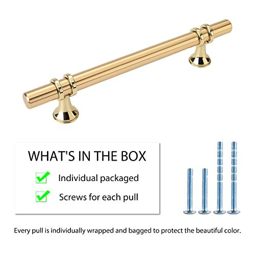 Rergy 10 Pack Brushed Brass Cabinet Pulls Gold Cabinet Handles 5In(128Mm) Kitchen Cabinet Handles Gold Drawer Pulls Dresser Drawer Handles For Cabinets Ls6852Gd128 Zinc Alloy #TOP6