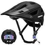 Favoto Mountain Bike Helmet Lightweight - MTB Road Magnetic Buckle Bicycle Helmet for Men Women - Adjustable Black Cycling Helmet for Adults Youth with CE Certificated Size M